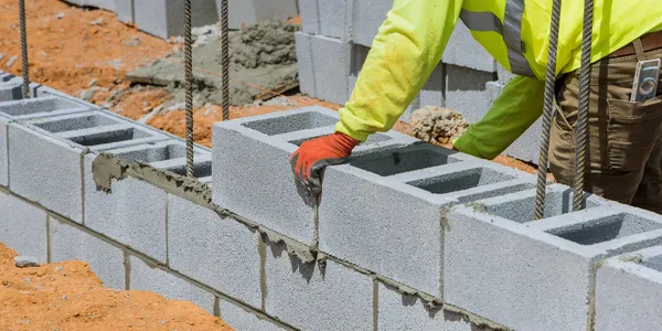 Cinder black wall construction